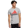 Men's adidas Classic Badge of Sport Tee -Workout Clothes Sales Store 2592871 Medium Gray Vivid Red