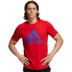 Men's adidas Classic Badge of Sport Tee -Workout Clothes Sales Store 2592871 Scarlet Night Flash