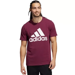 Men's adidas Classic Badge of Sport Tee -Workout Clothes Sales Store 2592871 Victory Crimson