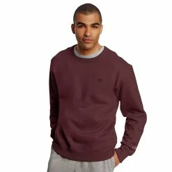 Men's Champion® Fleece Powerblend Sweatshirt -Workout Clothes Sales Store 2874625 Maroon