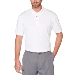 Men's Grand Slam Off Course Slim-Fit Textured Golf Polo -Workout Clothes Sales Store 3203708 Bright White