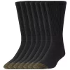 Extended Size GOLDTOE® 6-pack + 2 Bonus Cushioned Crew Socks -Workout Clothes Sales Store 3293087 Black