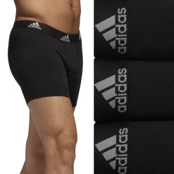 Men's adidas 3-pack Cotton Stretch Boxer Briefs -Workout Clothes Sales Store 3427176 Black
