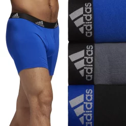 Men's adidas 3-pack Cotton Stretch Boxer Briefs -Workout Clothes Sales Store 3427176 Bold Blue