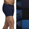Men's adidas 3-pack Cotton Stretch Boxer Briefs -Workout Clothes Sales Store 3427176 Navy Black Core Blue