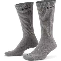 Men's Nike 6-pack Everyday Plus Cushion Crew Training Socks -Workout Clothes Sales Store 3570386 Gray