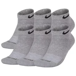 Men's Nike 6-pack Everyday Plus Cushioned Low-Cut Training Socks -Workout Clothes Sales Store 3570393 Gray