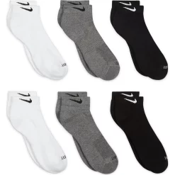 Men's Nike 6-pack Everyday Plus Cushioned Low-Cut Training Socks -Workout Clothes Sales Store 3570393 Gray Multi