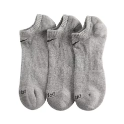 Men's Nike 3-pack Everyday Plus Cushion No-Show Training Socks -Workout Clothes Sales Store 3571169 Grey