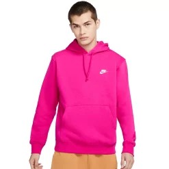 Big & Tall Nike Sportswear Club Fleece Pullover Hoodie -Workout Clothes Sales Store 3603355 Fireberry
