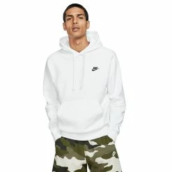 Big & Tall Nike Sportswear Club Fleece Pullover Hoodie -Workout Clothes Sales Store 3603355 White