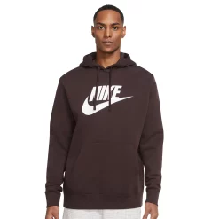 Big & Tall Nike Sportswear Club Fleece Graphic Pullover Hoodie -Workout Clothes Sales Store 3603356 Brown Basalt