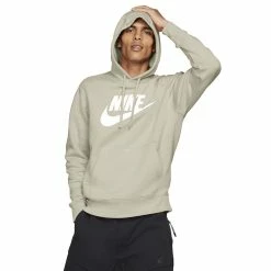 Big & Tall Nike Sportswear Club Fleece Graphic Pullover Hoodie -Workout Clothes Sales Store 3603356 Light Bone