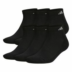 Men's adidas 6-pack Athletic Cushioned Low-Cut Socks -Workout Clothes Sales Store 3607799 Black