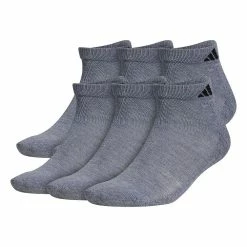 Men's adidas 6-pack Athletic Cushioned Low-Cut Socks -Workout Clothes Sales Store 3607799 Gray