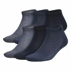 Men's adidas 6-pack Athletic Cushioned Low-Cut Socks -Workout Clothes Sales Store 3607799 Navy Marl