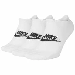Men's Nike 3-Pack Everyday Essential No-Show Socks -Workout Clothes Sales Store 3632024 White Black