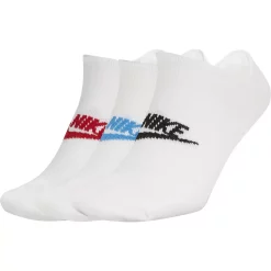 Men's Nike 3-Pack Everyday Essential No-Show Socks -Workout Clothes Sales Store 3632024 White Multi