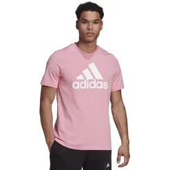 Big & Tall adidas Logo Tee -Workout Clothes Sales Store 3652880 Bliss Pink