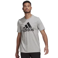 Big & Tall adidas Logo Tee -Workout Clothes Sales Store 3652880 Medium Gray Heather