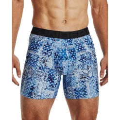 Men's Under Armour UA Tech™ 6-inch Boxerjock® Briefs -Workout Clothes Sales Store 3655372 American Blue Print