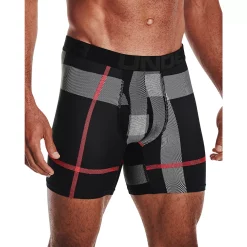 Men's Under Armour UA Tech™ 6-inch Boxerjock® Briefs -Workout Clothes Sales Store 3655372 Black Plaid