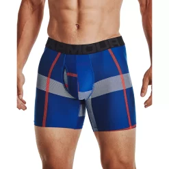 Men's Under Armour UA Tech™ 6-inch Boxerjock® Briefs -Workout Clothes Sales Store 3655372 Blue Plaid