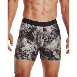 Men's Under Armour UA Tech™ 6-inch Boxerjock® Briefs -Workout Clothes Sales Store 3655372 Gray Cloud Dye