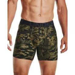 Men's Under Armour UA Tech™ 6-inch Boxerjock® Briefs -Workout Clothes Sales Store 3655372 Olive Camo