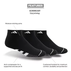 Men's adidas Cushioned II 3-Pack Low-Cut Socks 10 Men's adidas Cushioned II 3-Pack Low-Cut Socks -Workout Clothes Sales Store 3656392 ALT