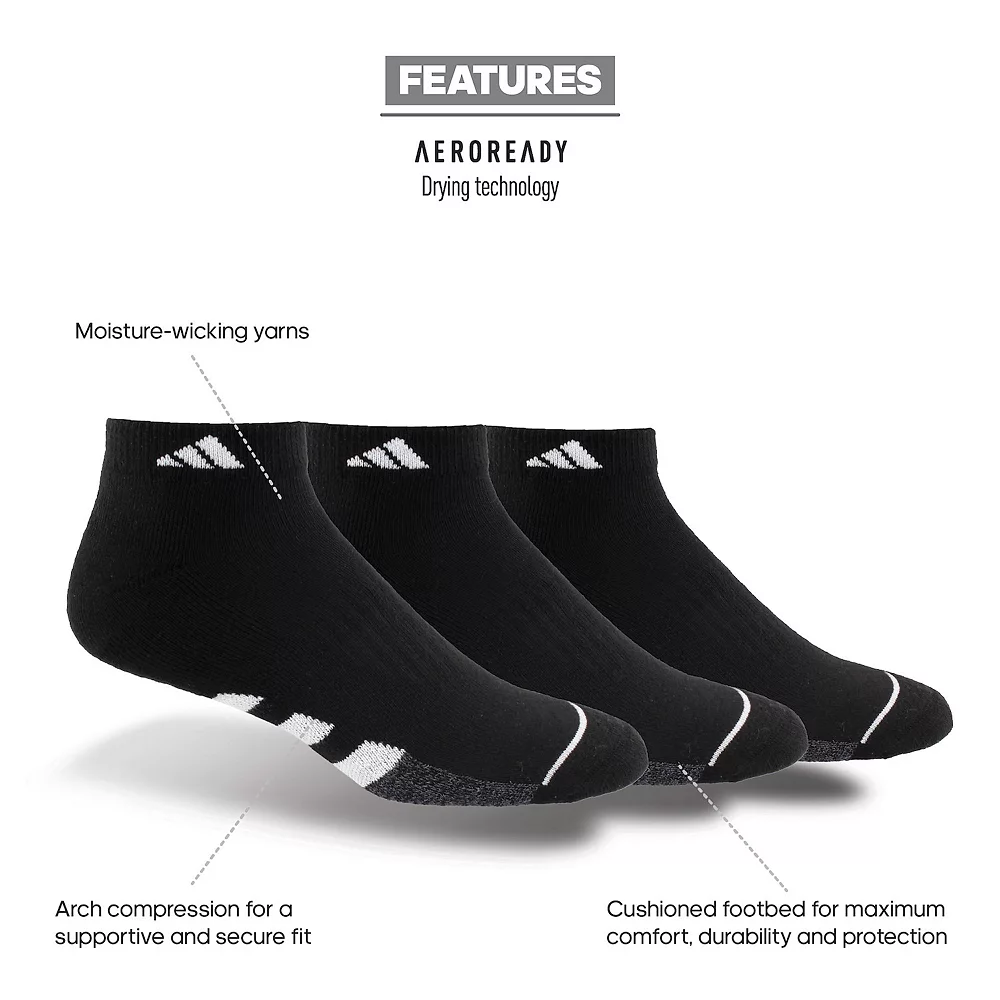Men's adidas Cushioned II 3-Pack Low-Cut Socks 5 Men's adidas Cushioned II 3-Pack Low-Cut Socks - Image 3