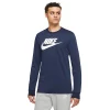 Men's Nike Logo Graphic Tee -Workout Clothes Sales Store 3696983 Midnight Navy