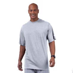 Big & Tall Champion® Solid Crewneck Pocket Tee -Workout Clothes Sales Store 3697399 Heather Gray
