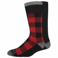 Men's Dickies 2-Pack Heavyweight Wool-Blend Thermal Crew Socks -Workout Clothes Sales Store 3718549 Red Plaid