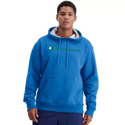Men's Champion® Powerblend Fleece Graphic Pullover Hoodie -Workout Clothes Sales Store 3718607 Balboa Blue