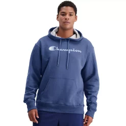 Men's Champion® Powerblend Fleece Graphic Pullover Hoodie -Workout Clothes Sales Store 3718607 Classic Sky Blue
