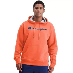 Men's Champion® Powerblend Fleece Graphic Pullover Hoodie -Workout Clothes Sales Store 3718607 Poppy Orange