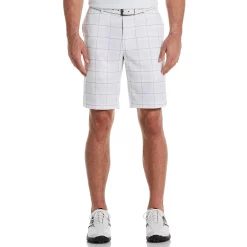 Men's Grand Slam MotionFlow 360 Plaid Golf Shorts -Workout Clothes Sales Store 3740389 Bright White