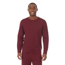 Men's Cuddl Duds® Essentials Pajama Top -Workout Clothes Sales Store 3743028 Burgundy
