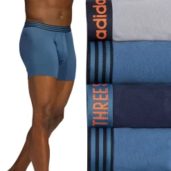 Men's adidas 4-Pack Core Stretch Cotton Boxer Briefs 16 Men's adidas 4-Pack Core Stretch Cotton Boxer Briefs -Workout Clothes Sales Store 3800444 Dark Blue