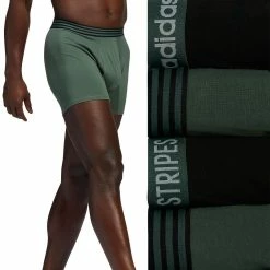 Men's adidas 4-Pack Core Stretch Cotton Boxer Briefs 17 Men's adidas 4-Pack Core Stretch Cotton Boxer Briefs -Workout Clothes Sales Store 3800444 Dark Green