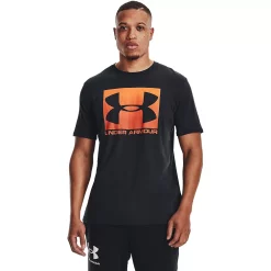 Big & Tall Under Armour Boxed Sportstyle Tee -Workout Clothes Sales Store 3885204 Black Rogue Orange
