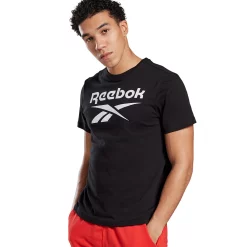 Men's Reebok Stacked Logo Tee -Workout Clothes Sales Store 3886461 Black