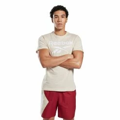 Men's Reebok Stacked Logo Tee -Workout Clothes Sales Store 3886461 Stucco