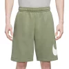 Big & Tall Nike Club Fleece Shorts -Workout Clothes Sales Store 4241871 Oil Green White