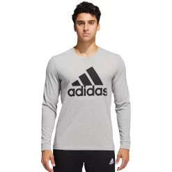 Men's adidas Badge of Sports Graphic Tee -Workout Clothes Sales Store 4244204 Medium Gray Black