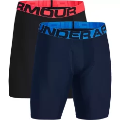 Men's Under Armour UA Tech™ 2-pack 9-inch Boxerjock® Briefs -Workout Clothes Sales Store 4246345 Academy Black Blue