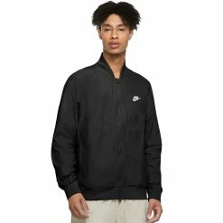 Men's Nike Woven Players Jacket -Workout Clothes Sales Store 4254066 Black White