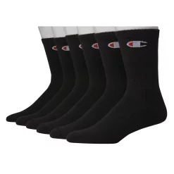 Men's Champion® 6-pack Basic Performance Crew Socks -Workout Clothes Sales Store 4304444 Black