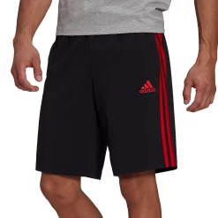 Men's adidas 3-Stripe Jersey Shorts -Workout Clothes Sales Store 4485657 Black Scarlet